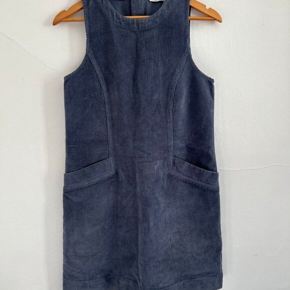 Marine Layer Florence Blue Corduroy Shift Dress Heavyweight Pockets Rear Zip- Sm - Picture 2 of 8